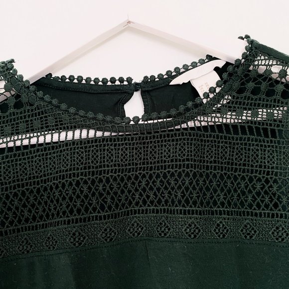 H&M Dark Green Crochet Sleeveless Top - Picture 3 of 5